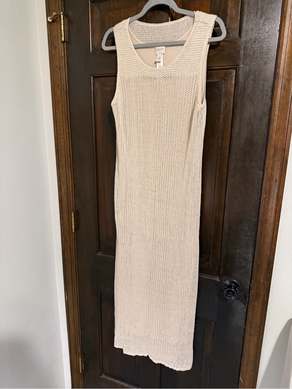 Sleeveless Knit Maxi Dress in Neutral Cream
